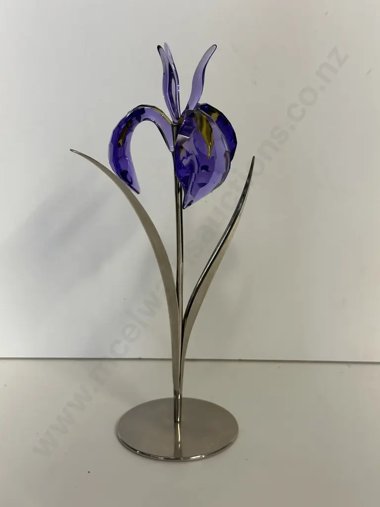 Swarovski Crystal Paradise Flowers - Damboa Blue Violet #848449 Exotic Flowers Collection (2006-2010), (Boxed With COA) Image 1++