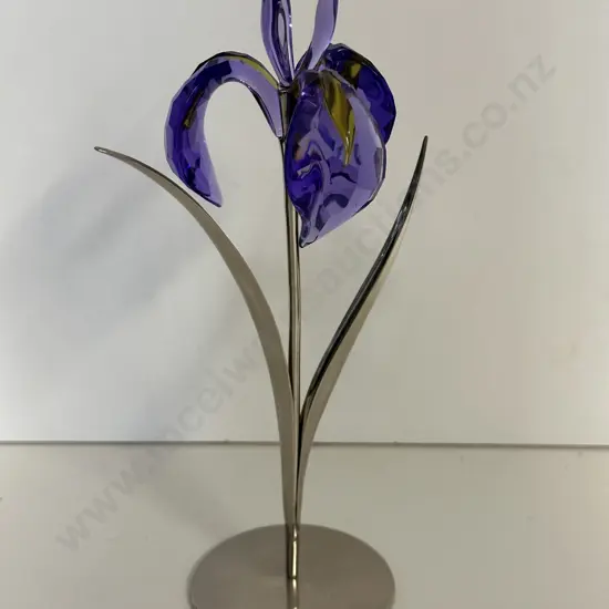 Swarovski Crystal Paradise Flowers - Damboa Blue Violet #848449 Exotic Flowers Collection (2006-2010), (Boxed With COA)