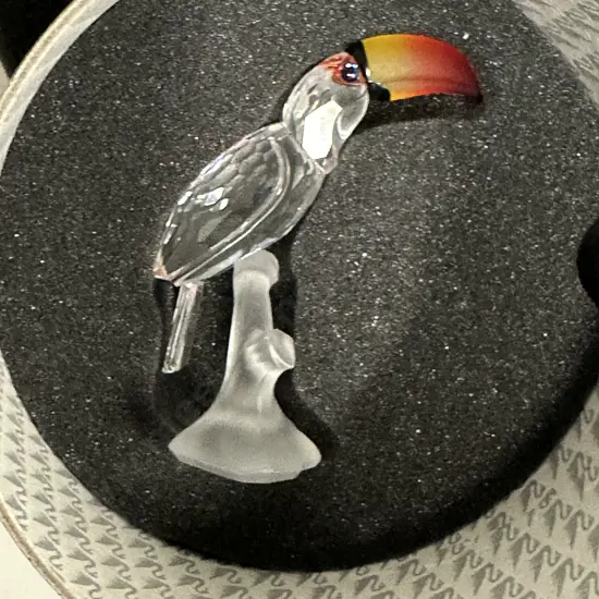 Swarovski Crystal Toucan (Colour Beak) Figurine #234311 Feathered Beauties Collection (1999-2009), (Boxed With COA)