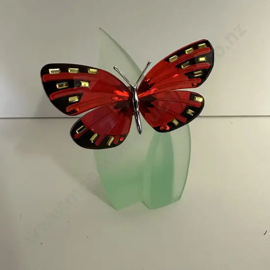 Swarovski Crystal Paradise Bugs Object - Butterfly Adena Light Siam #622737 (2003-2007), (Boxed With COA)