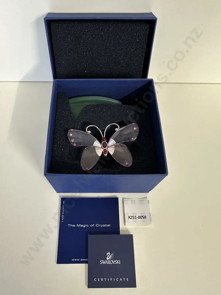 Swarovski Crystal Paradise Bugs Object - Butterfly Acara Violet #719184 (2005-2008), (Boxed With COA) Image 1++