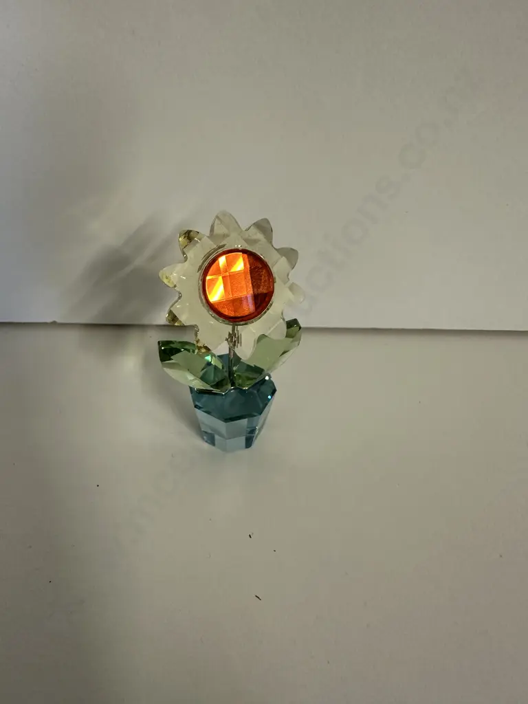 Swarovski Crystal Moments - Sunflower Small #663148 “Happy Flowers” Group (2004-2012), (Boxed With COA) Image 1++