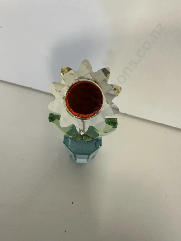 Swarovski Crystal Moments - Sunflower Small #663148 “Happy Flowers” Group (2004-2012), (Boxed With COA) Image 1++