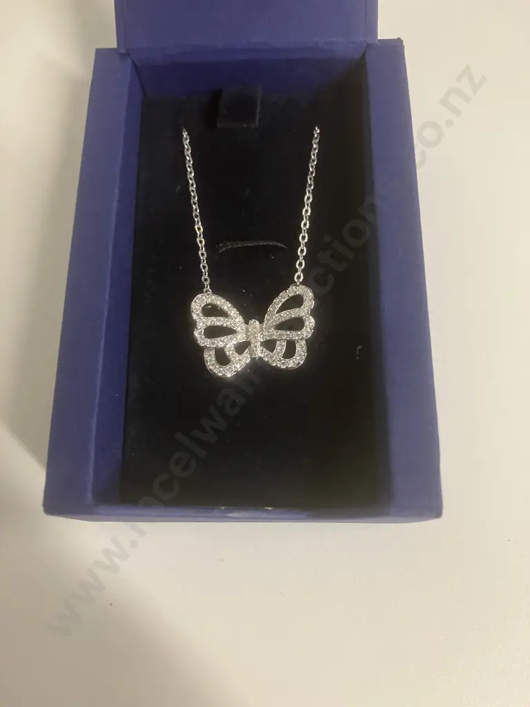 Swarovski Lorelei Butterfly Pendant Necklace #1039112 Boxed Image 1++