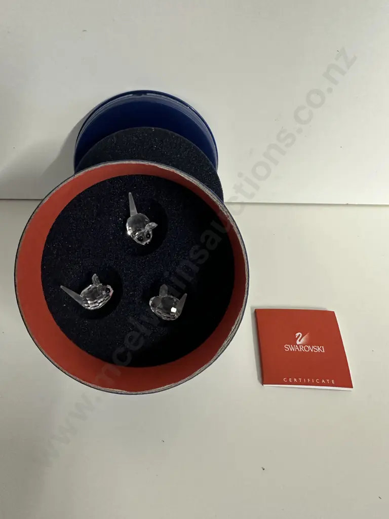 Swarovski Crystal Field Mice (Set of 3) #181513 “In a Summer Meadow” Collection (1994-2005), (Boxed With COA) Image 1++