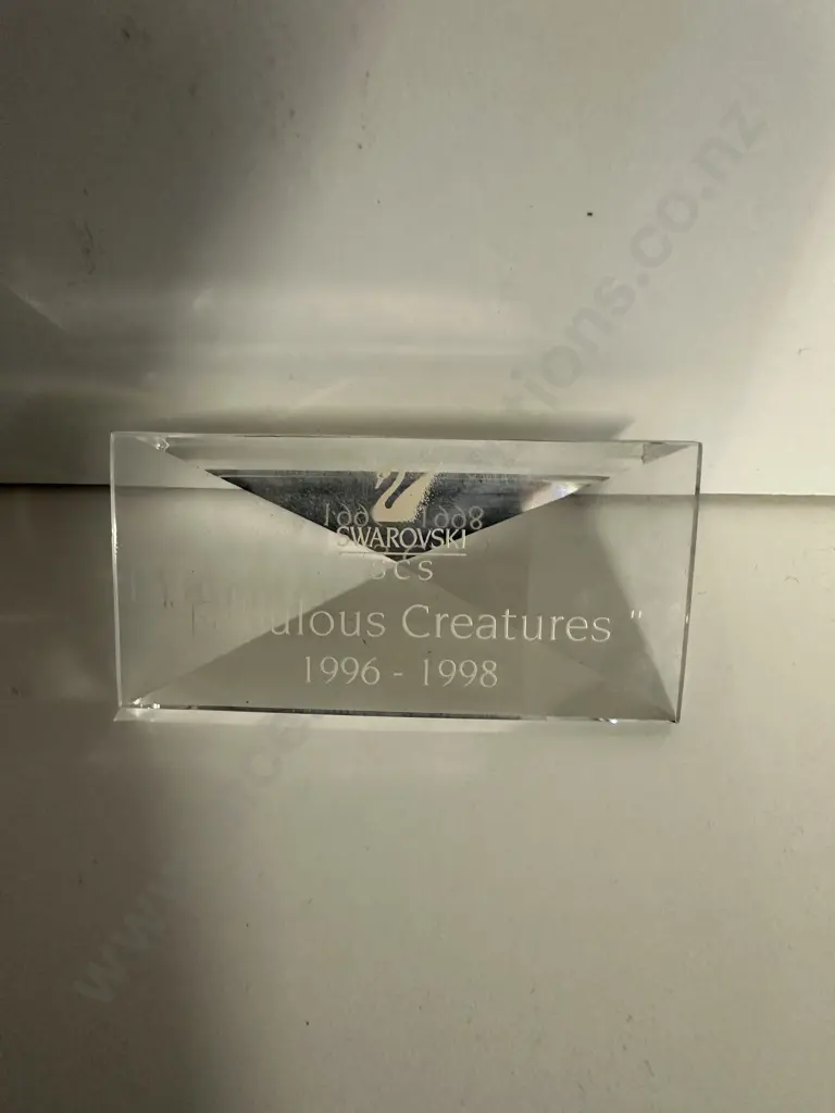 Swarovski SCS Plaque For 1996-1998 Trilogy "Fabulous Creatures" (Boxed) Image 1++