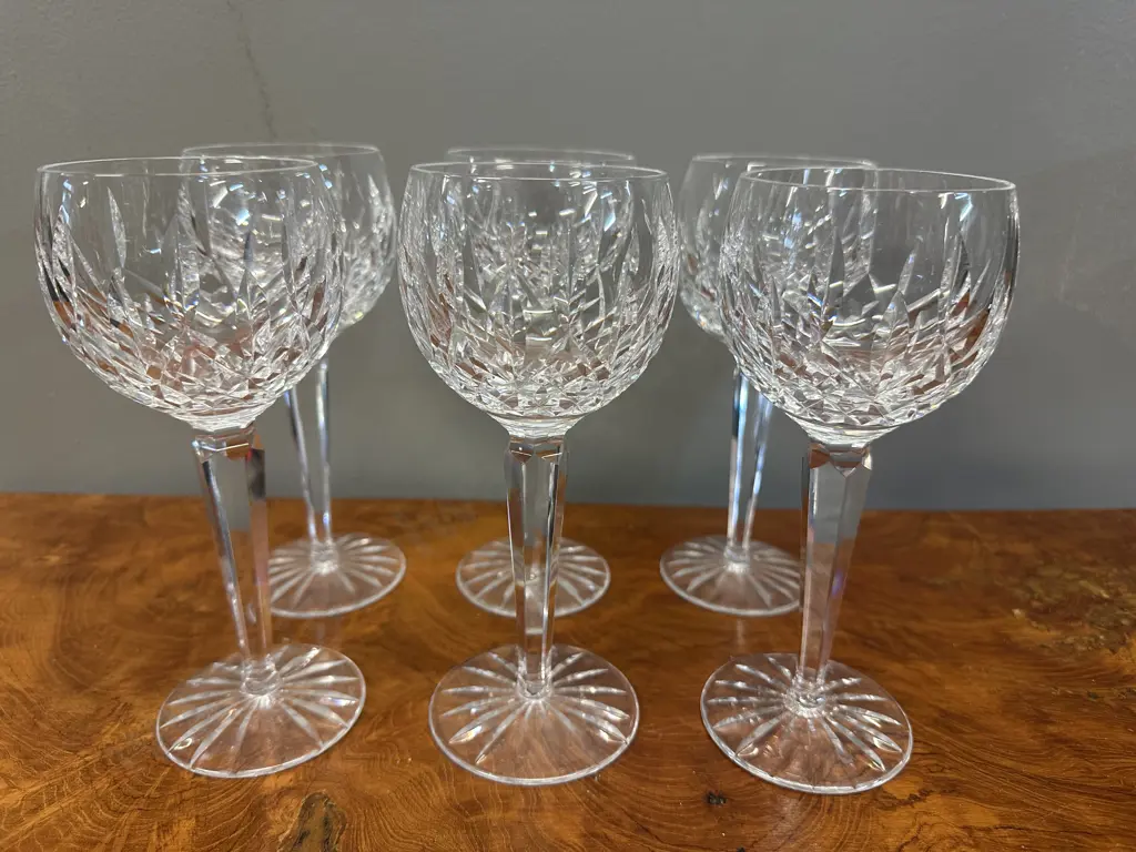 Set Of Six Waterford Crystal Wine Glasses  Image 1++