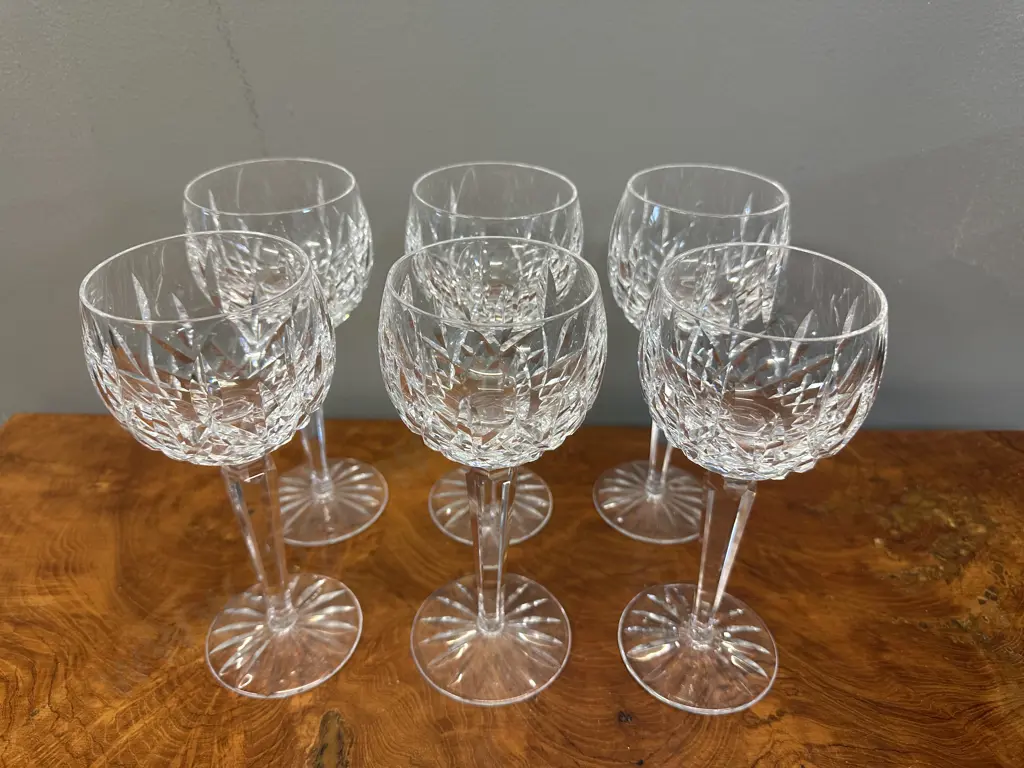 Set Of Six Waterford Crystal Wine Glasses  Image 1++