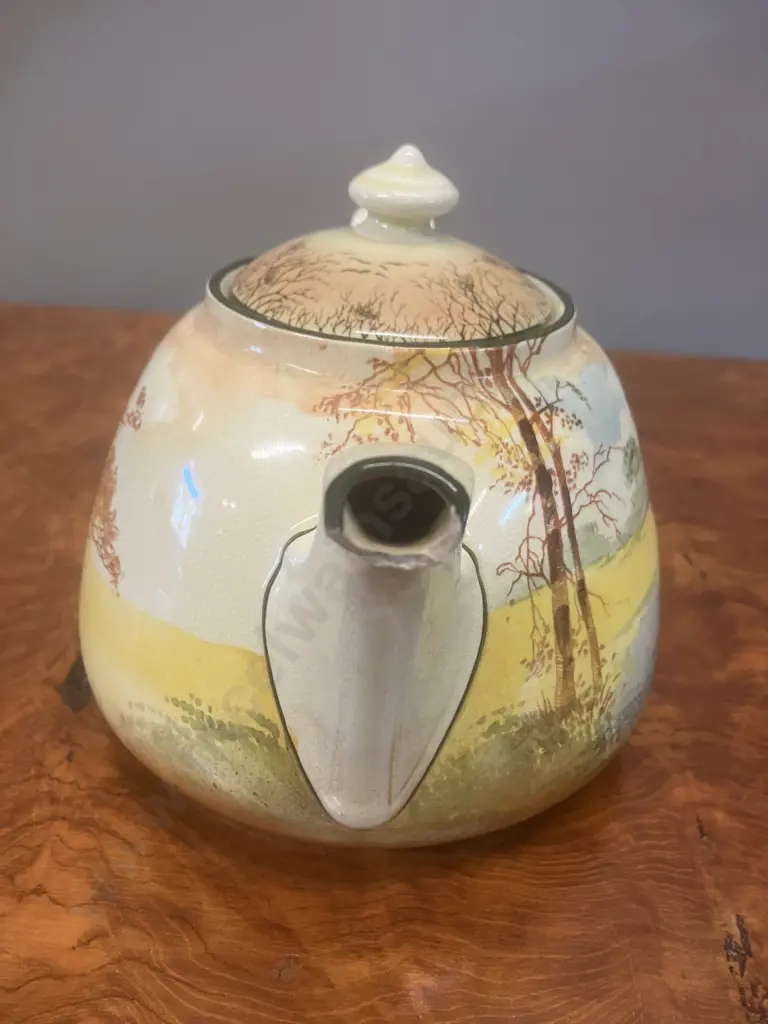 Rare Royal Doulton Bluebell Gatherers Series Ware Teapot. Circa 1914 to 1928 (AF) Image 1++