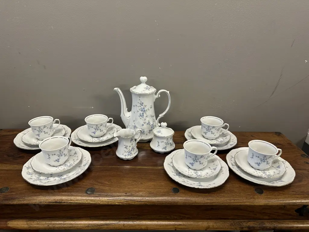 Bavaria Mitterteich Coffee Set Forget Me Not Pattern Image 1++