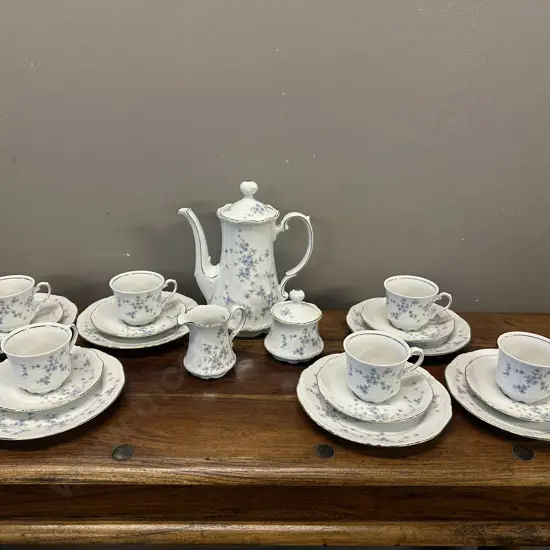 Bavaria Mitterteich Coffee Set Forget Me Not Pattern