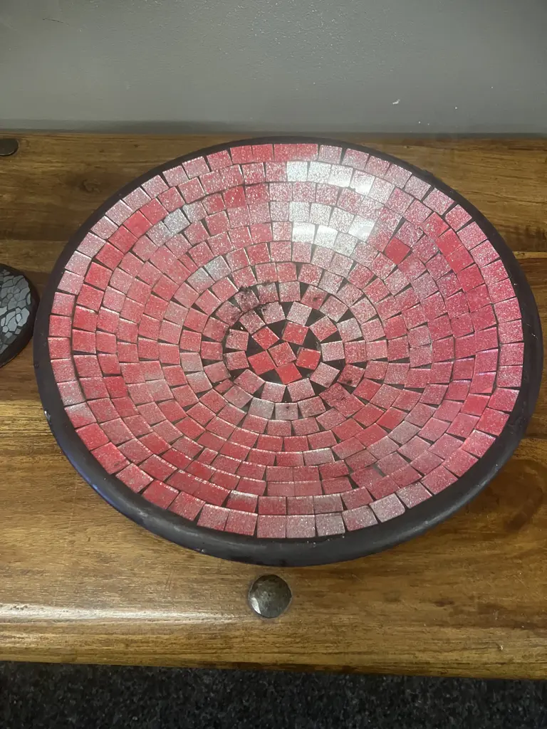 Mosaic Glass Candle Holder & Mosaic Bowl Image 1++