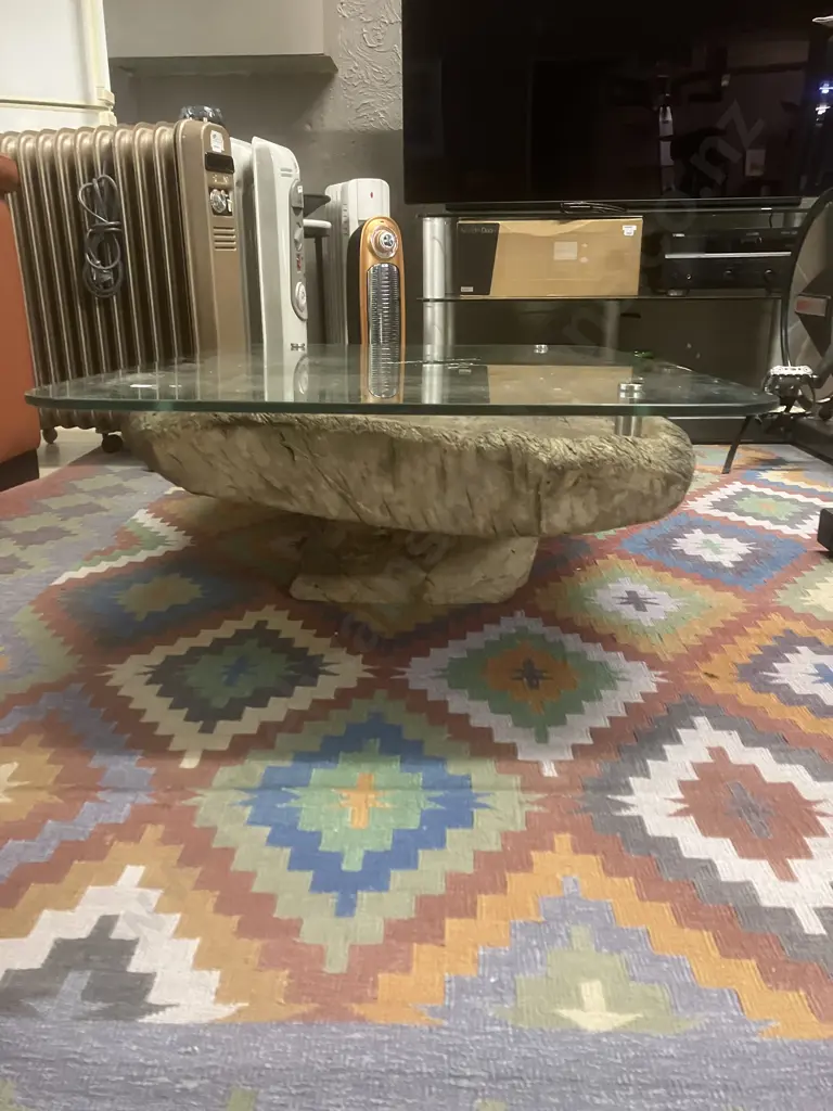 Antique Tribal Naga Grain Grinding Coffee Table Image 1++