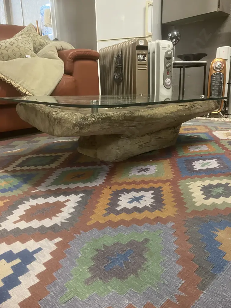 Antique Tribal Naga Grain Grinding Coffee Table Image 1++