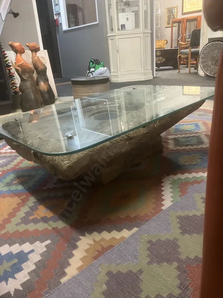 Antique Tribal Naga Grain Grinding Coffee Table Image 1++