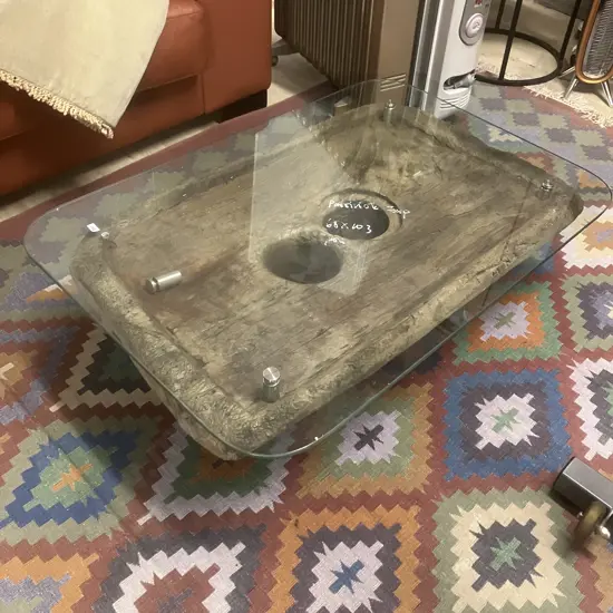 Antique Tribal Naga Grain Grinding Coffee Table