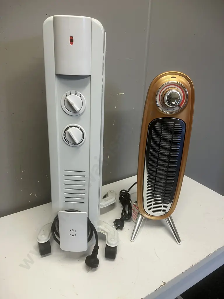 Mistral 2000W Retro Ceramic Tower Heater & Necessities 1000W Oil Fin Heater Image 1++