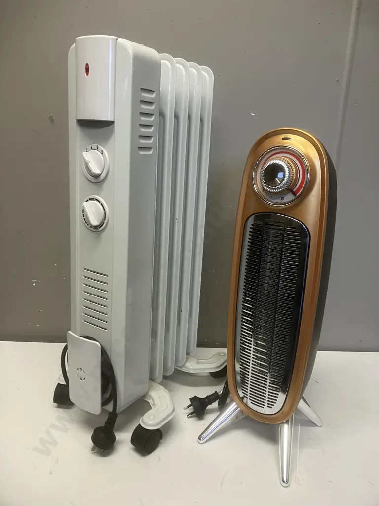 Mistral 2000W Retro Ceramic Tower Heater & Necessities 1000W Oil Fin Heater Image 1++