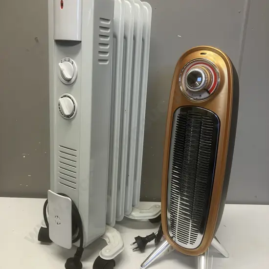 Mistral 2000W Retro Ceramic Tower Heater & Necessities 1000W Oil Fin Heater