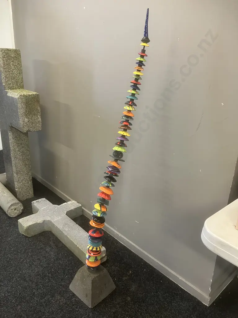 Stunning Multi Colour Ceramic Garden Totem. H144cm Image 1++
