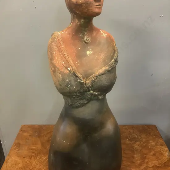 Ceramic Torso Garden Statue. H67cm