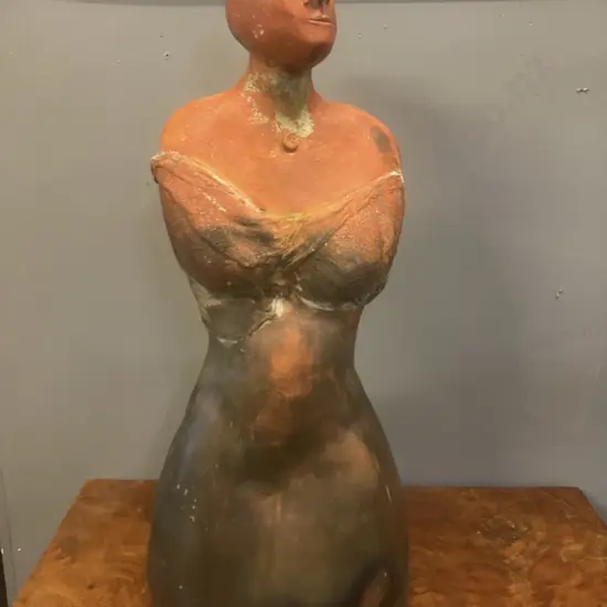 Ceramic Torso Garden Statue. H67cm