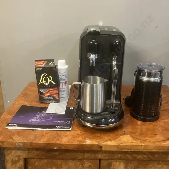 Nespresso Creatista Uno Coffee Machine BNE500BKS With Manual & Aeroccino 3 Milk Frother