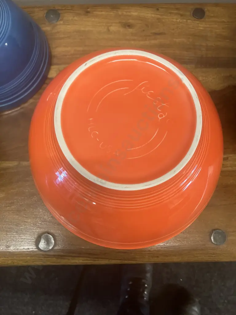 Vintage "Fiesta HLC USA” Set of Five Nesting Mixing Bowls Image 1++