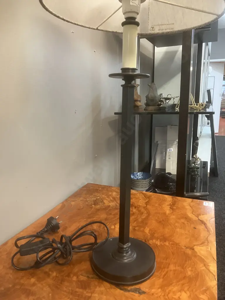 Table Lamp With Fabric Shade. H66cm Image 1++
