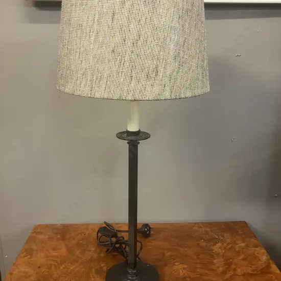 Table Lamp With Fabric Shade. H66cm