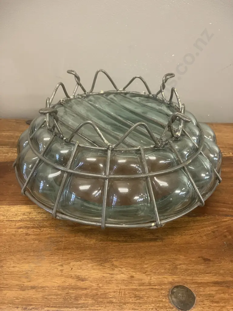 Vintage Caged Glass Bowl. 12.5 x 28cm Image 1++