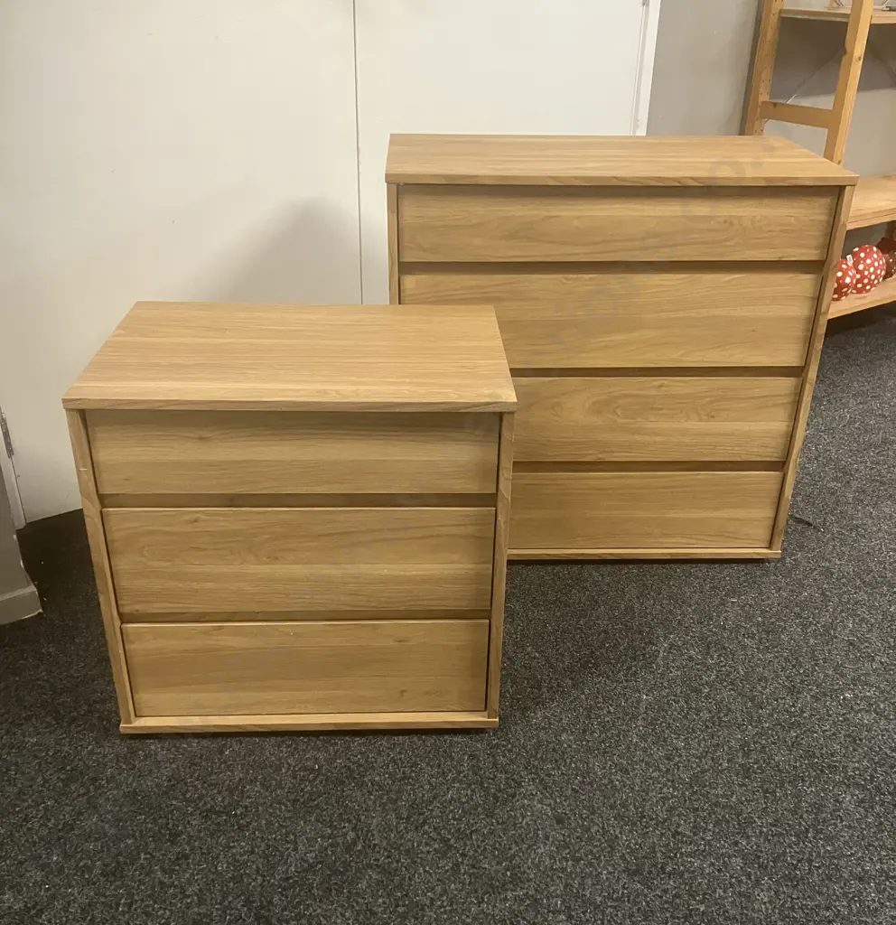 Compac Moda 3 Drawer Tall Bedside & 4 Drawer Lowboy Image 1++