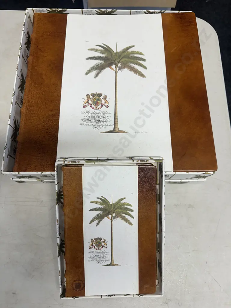 Vintage Photo Album & Notebook Royal Palm Tree & Crest & Inscription To His Royal Highness Fredrick Prince Of Wales Image 1++