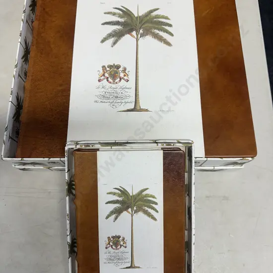 Vintage Photo Album & Notebook Royal Palm Tree & Crest & Inscription To His Royal Highness Fredrick Prince Of Wales