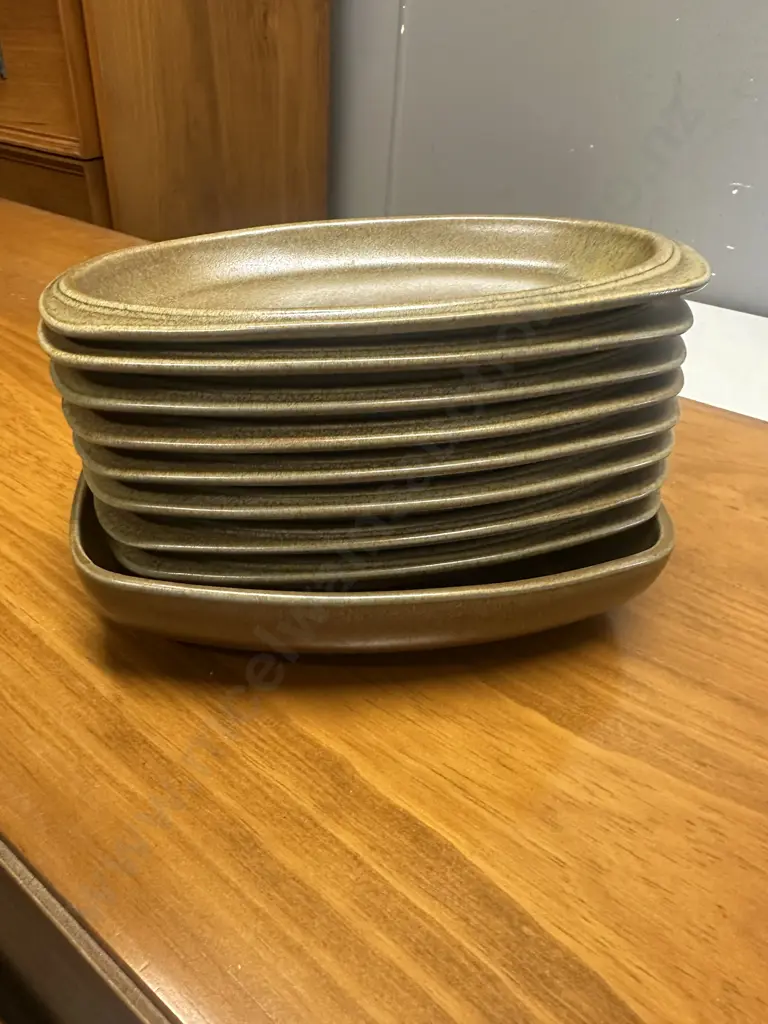 Temuka Oval Entree Plates x8 & Serving Dish Image 1++