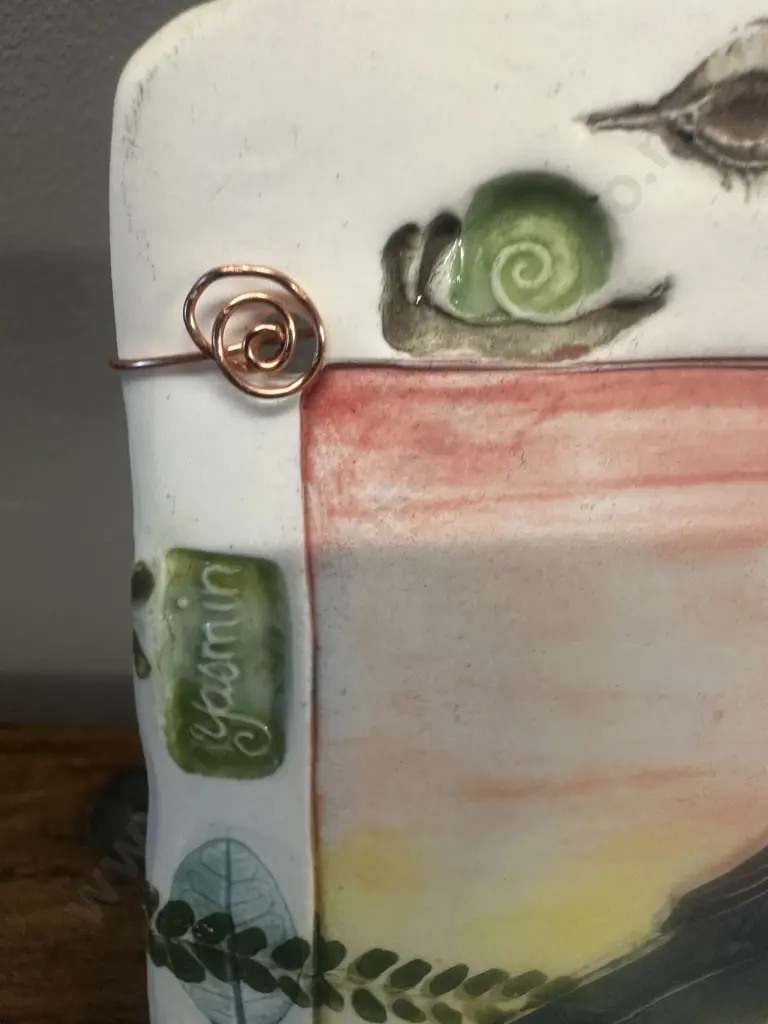 Ceramic 'Tui' Wall Plaque By Yasmin H19 W14cm. Image 1++