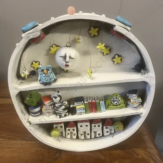 Signed Ceramic Diorama. 21 x 4cm