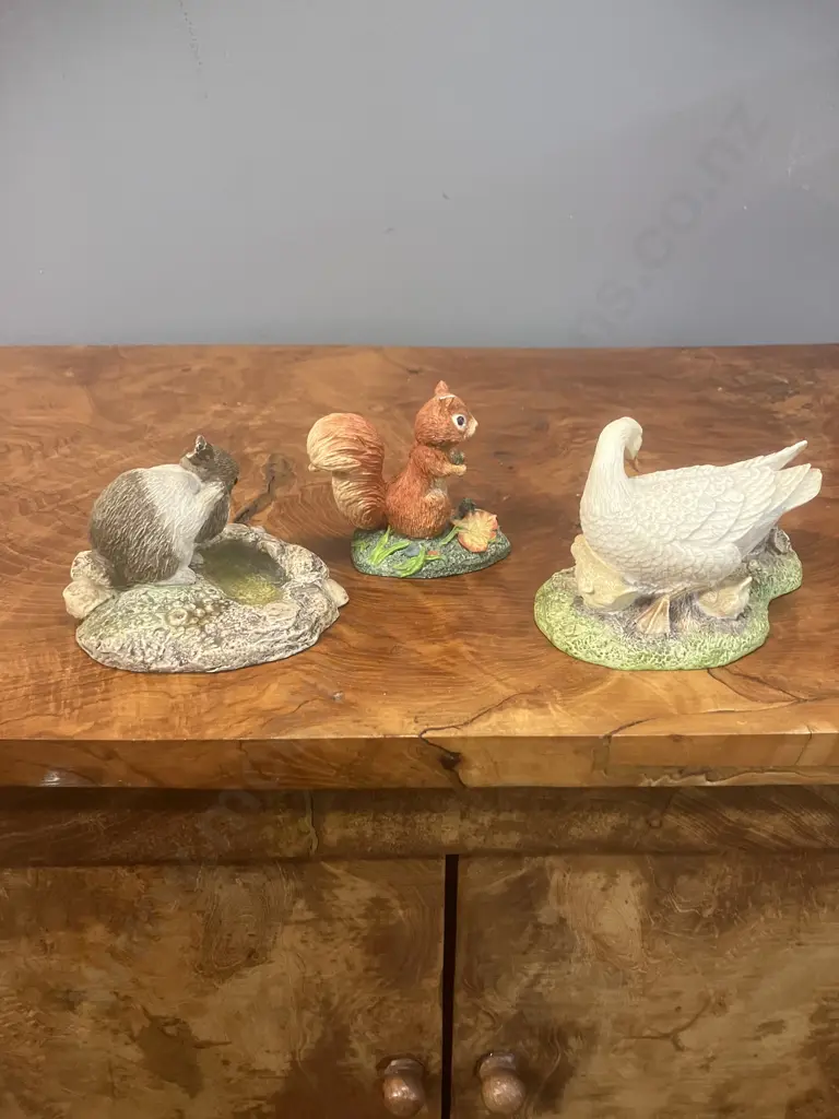 Lot of 3 x John Beswick Studio Sculptures The Countryside Series Figurines 1984 Image 1++