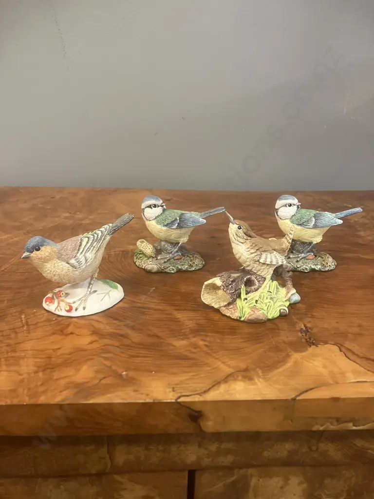 Lot of Four John Beswick Studio Sculptures The Countryside Series Bird Figurines 1984 Image 1++