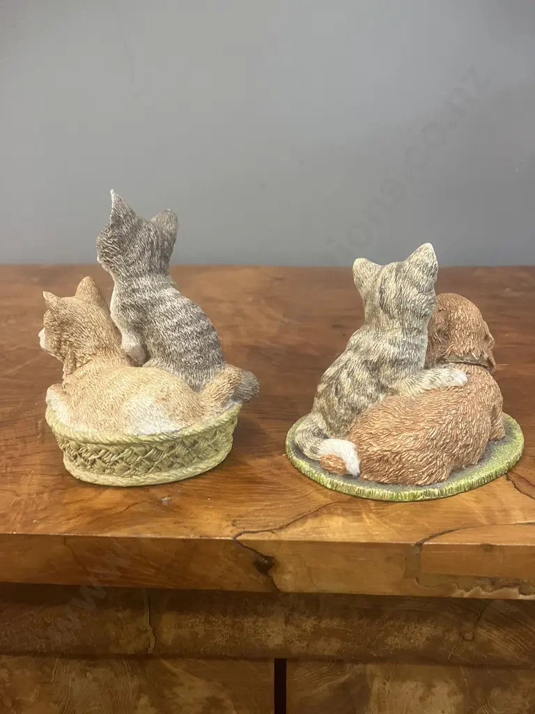 Pair of John Beswick Studio Sculptures The Young Friends Series Figurines 1984 Image 1++