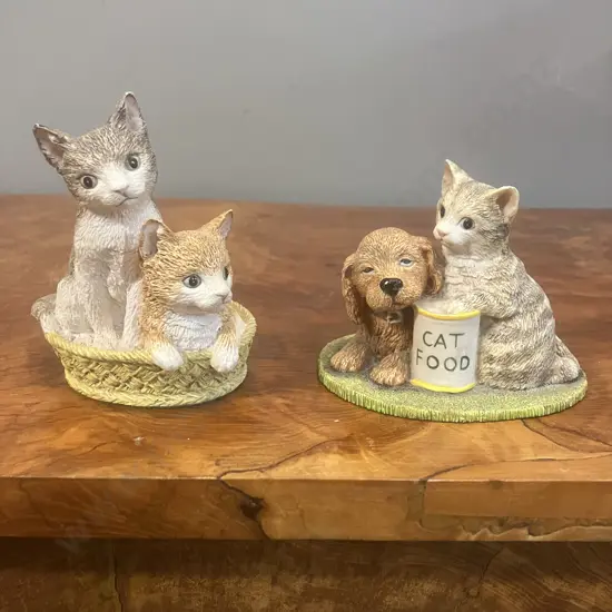 Pair of John Beswick Studio Sculptures The Young Friends Series Figurines 1984