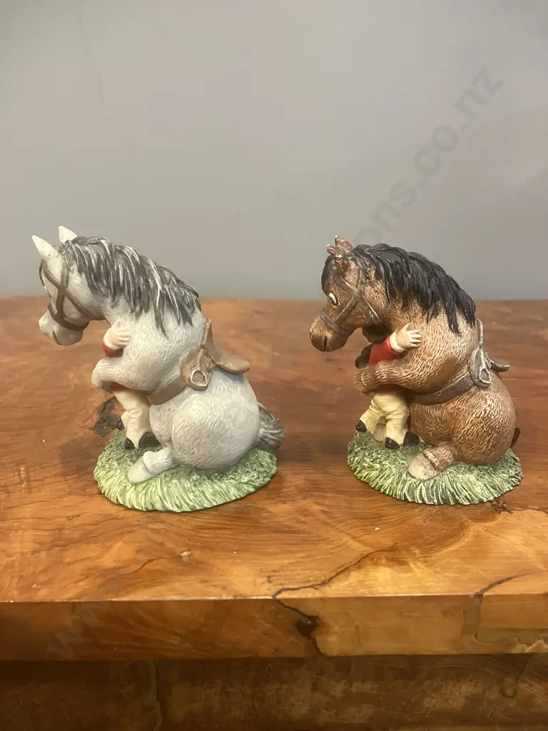 Pair of John Beswick Studio Sculptures The Thelwell Series 'I Forgive You' 1984 Figurines Image 1++