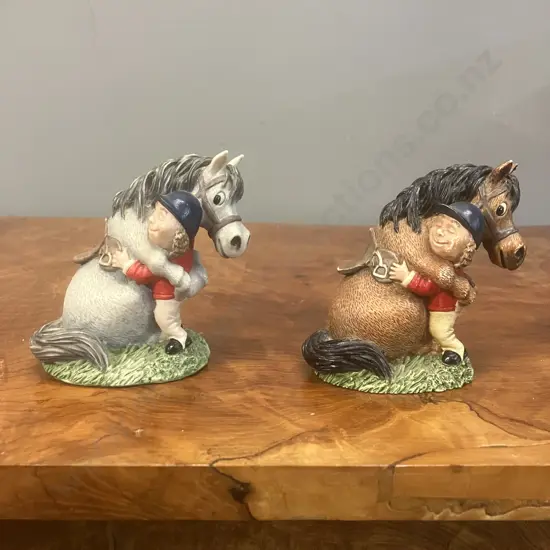 Pair of John Beswick Studio Sculptures The Thelwell Series 'I Forgive You' 1984 Figurines