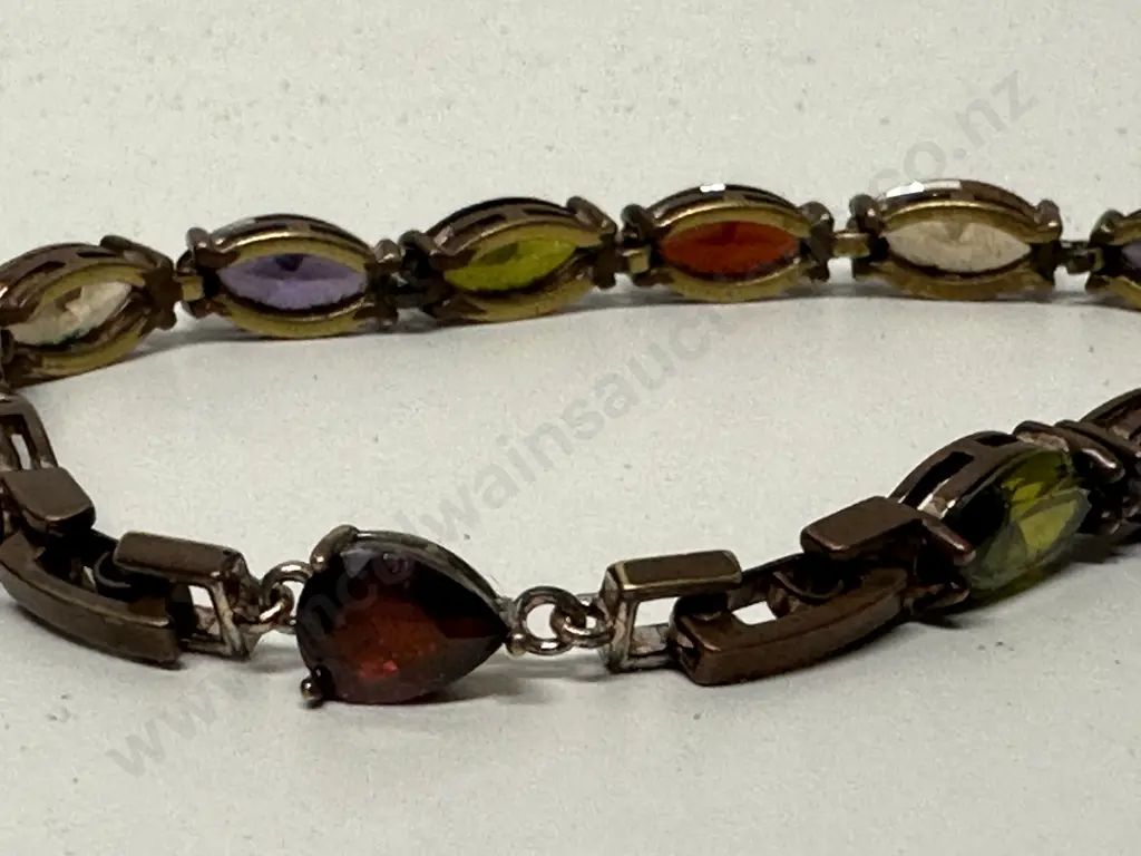 Vintage Multi Coloured Gemstone Bracelet  Image 1++