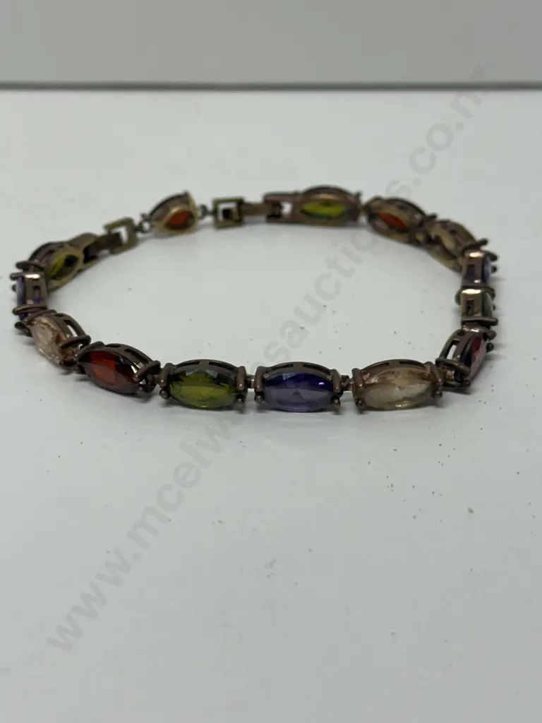 Vintage Multi Coloured Gemstone Bracelet  Image 1++