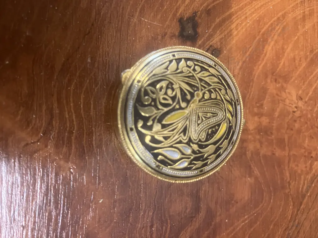 Vintage Spanish Damascene Pill Box Image 1++