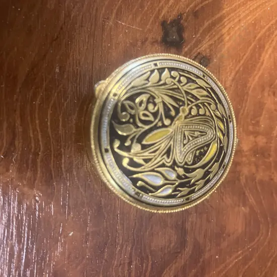 Vintage Spanish Damascene Pill Box