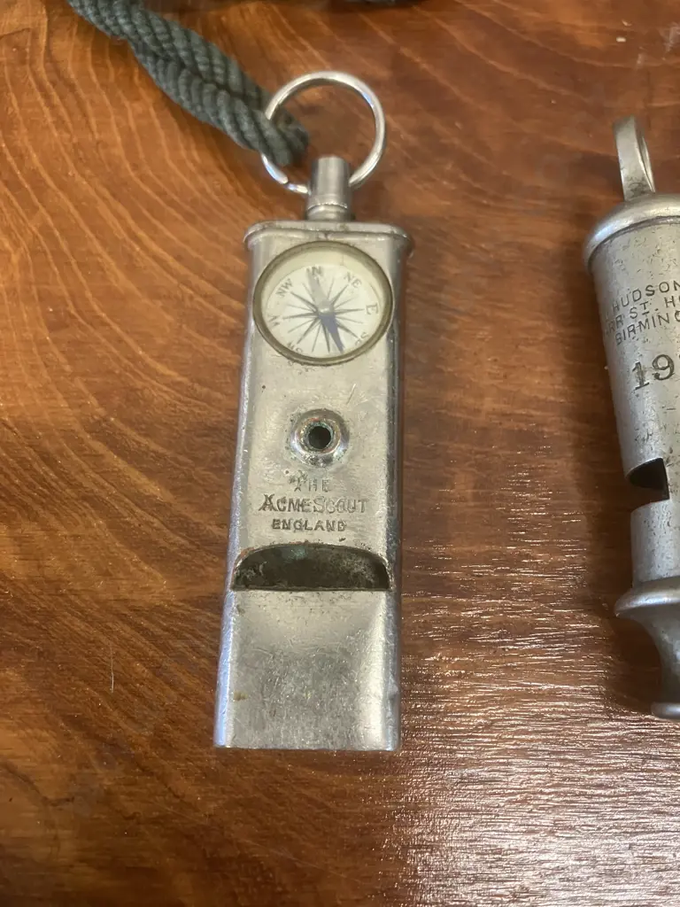 Vintage Whistles - The Acme Scout England & 1937 (Military?) Whistle J. Hudson & Co, Barr St Hockley Birmingham Image 1++