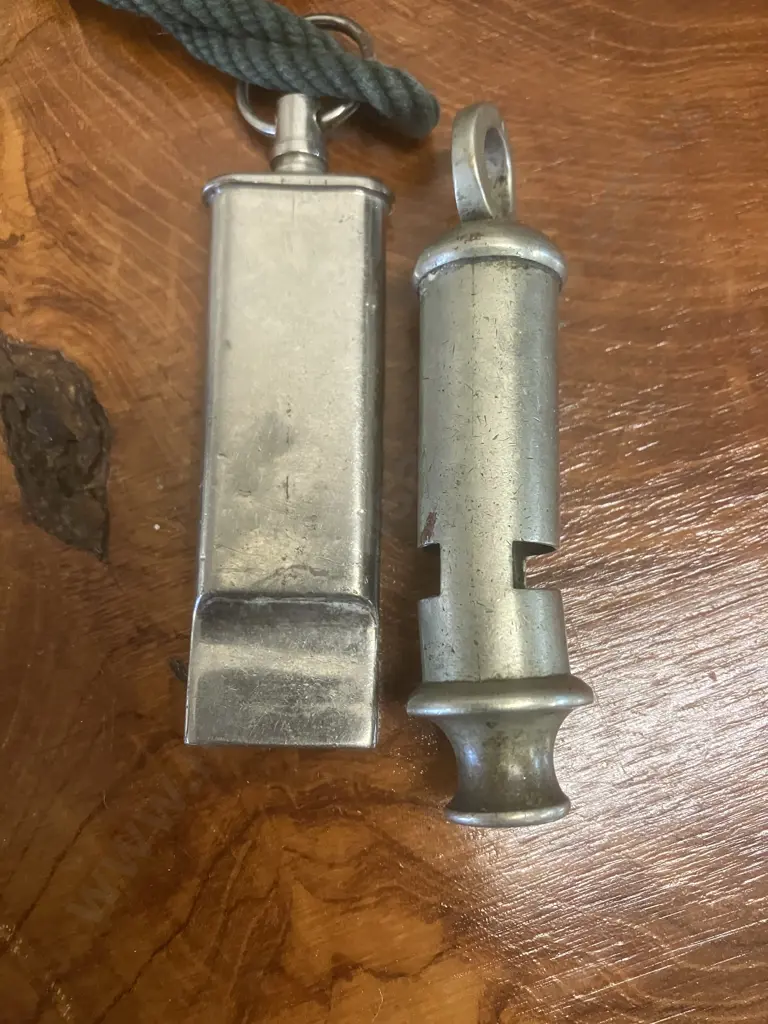 Vintage Whistles - The Acme Scout England & 1937 (Military?) Whistle J. Hudson & Co, Barr St Hockley Birmingham Image 1++