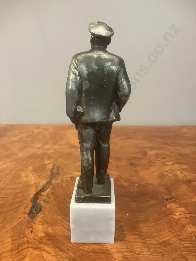 LENIN Figurine Metal Sculpture On Marble Base. H19cm Image 1++